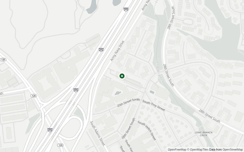 Map of the area around the office at 2445 Army Navy Drive, Suite 400 Arlington, VA 22206