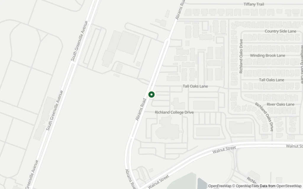 Map of the area around the office at 1221 Abrams Rd., Suite 325 Richardson, TX 75081