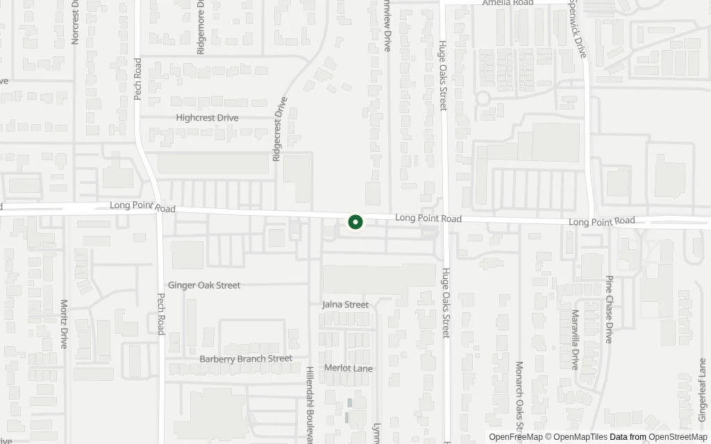 Map of the area around the office at 8215 Long Point Road, Houston TX 77055