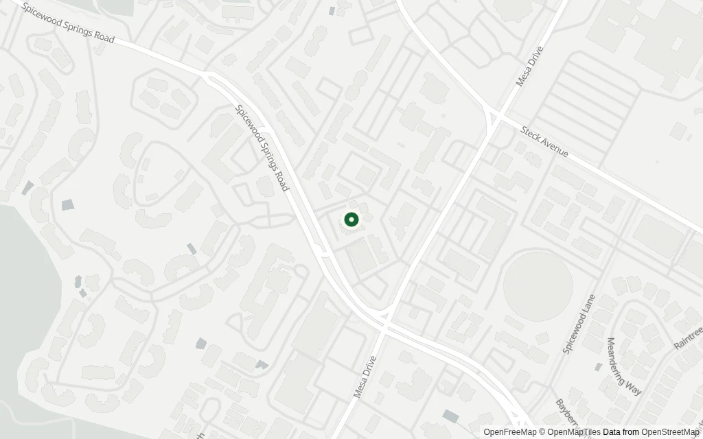 Map of the area around the office at 4408 Spicewood Springs Rd. Austin, TX 78759