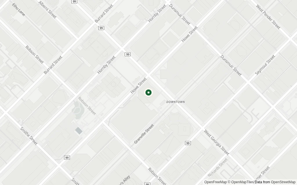 Map of the area around the office at 700 West Georgia Street Suite 2200 Vancouver, British Columbia V7Y 1K8