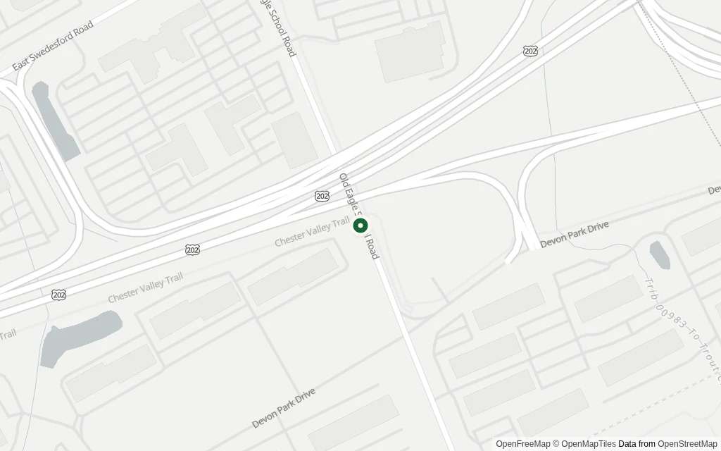 Map of the area around the office at 994 Old Eagle School Road, Suite 1000 Wayne, PA 19087