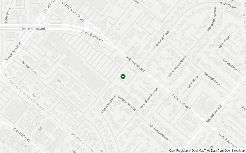 Map of the area around the office at 1254 Irvine Blvd., Ste. 200 Tustin, CA 92780