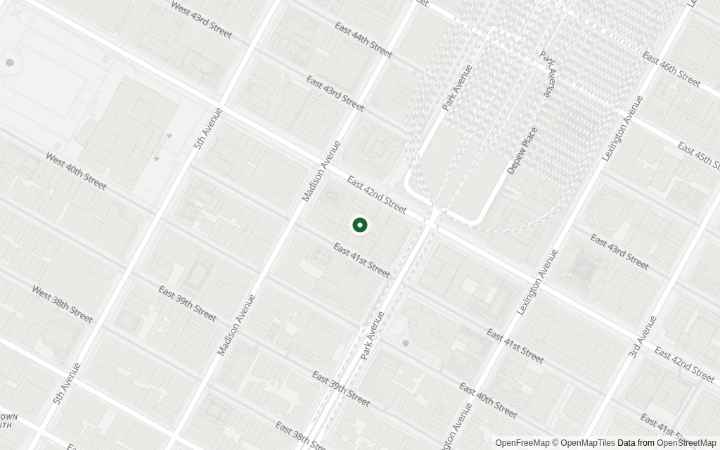Map of the area around the office at 60 E 42nd Street, Suite 4600 New York, NY 10165