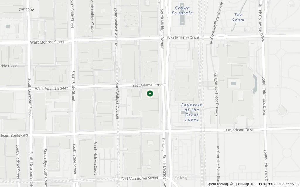 Map of the area around the office at 200 S Michigan Ave #201 Chicago, IL 60604