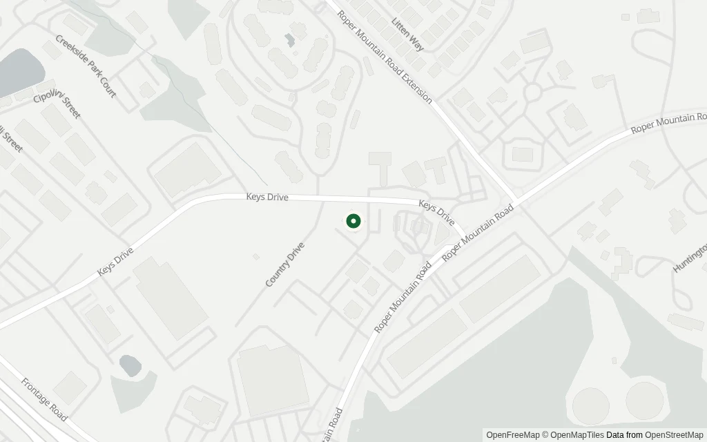 Map of the area around the office at 429 Roper Mountain Rd Suite 901, Greenville SC 29615