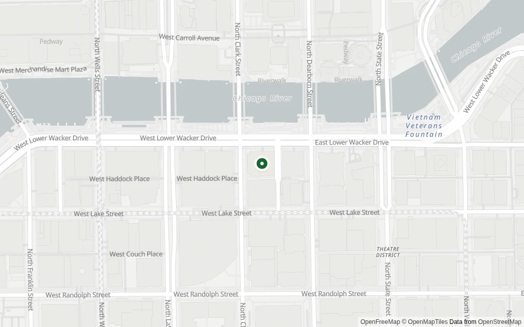 Map of the area around the office at 77 W. Wacker Drive Chicago, IL 60601