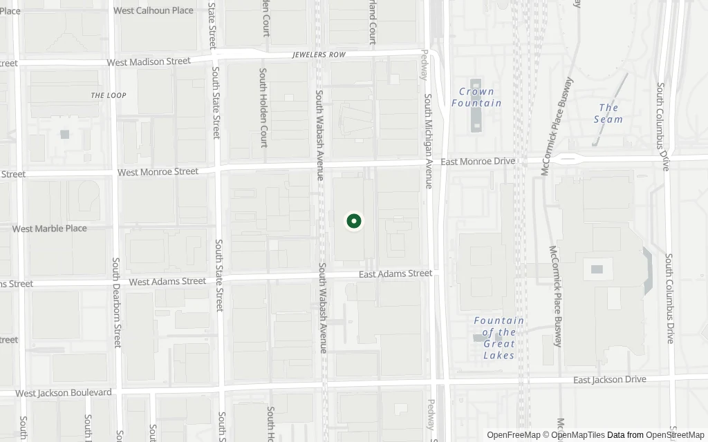 Map of the area around the office at 55 E. Monroe St, Suite 3800 Chicago, IL 60603