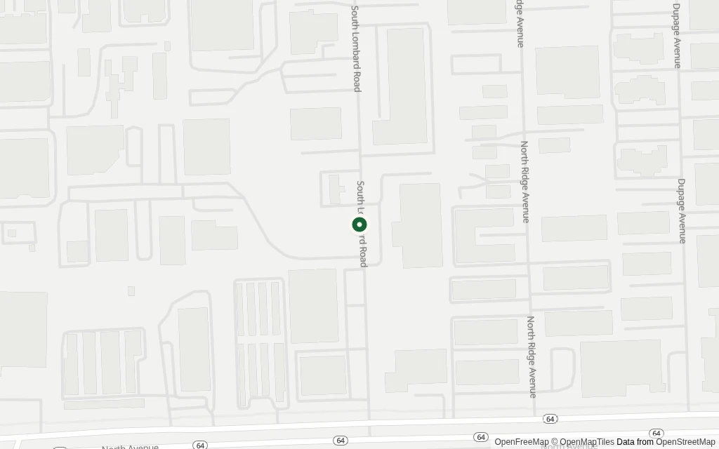 Map of the area around the office at 998 N Lombard Rd Lombard, IL 60148
