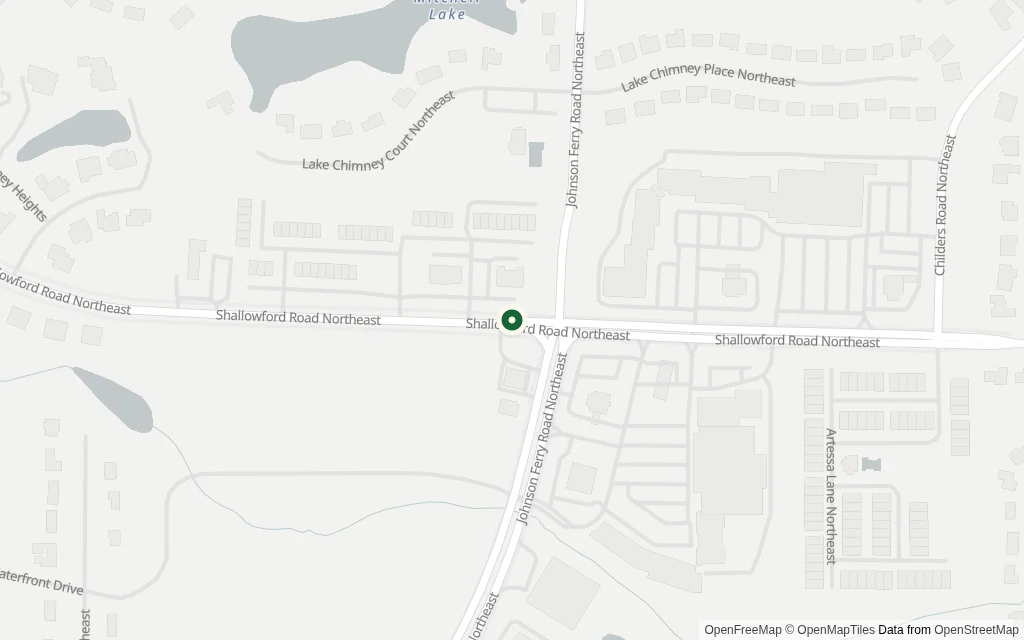 Map of the area around the office at 4343 Shallowford Rd, Suite 530 Marietta, GA 30062