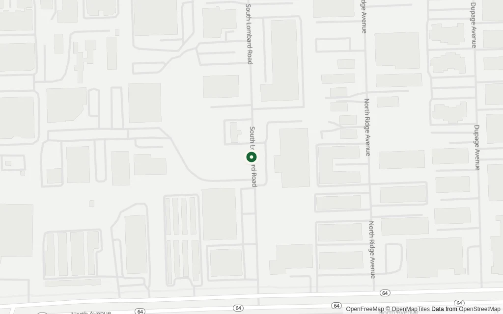 Map of the area around the office at 998 N Lombard Rd Lombard, IL 60148