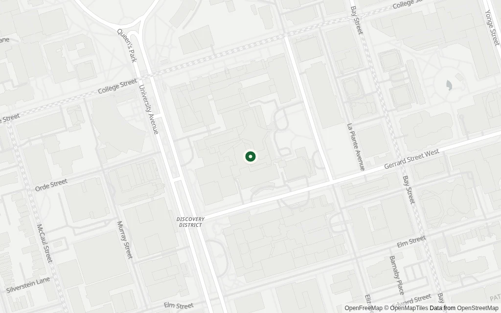 Map of the area around the office at 200 Elizabeth Street, Toronto, Ontario M5G 2C4
